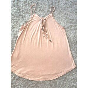 Naked Zebra Pink Flowing Tank Top Lace Up Women's Top Sz M